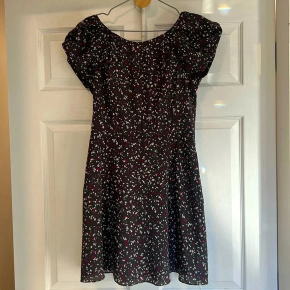 BCBG Generation Dress. Charcoal gray  with pink and cream speckles. Size 6 - Picture 2 of 14